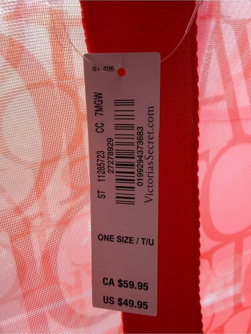 Victoria's Secret Coral Pink Logo Mesh Tote